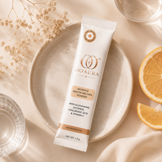 OOAURA Glutathione Mouth Melting Sachets with Vitamin C, Vitamin E & Hyaluronic Acid | 15 Sachets