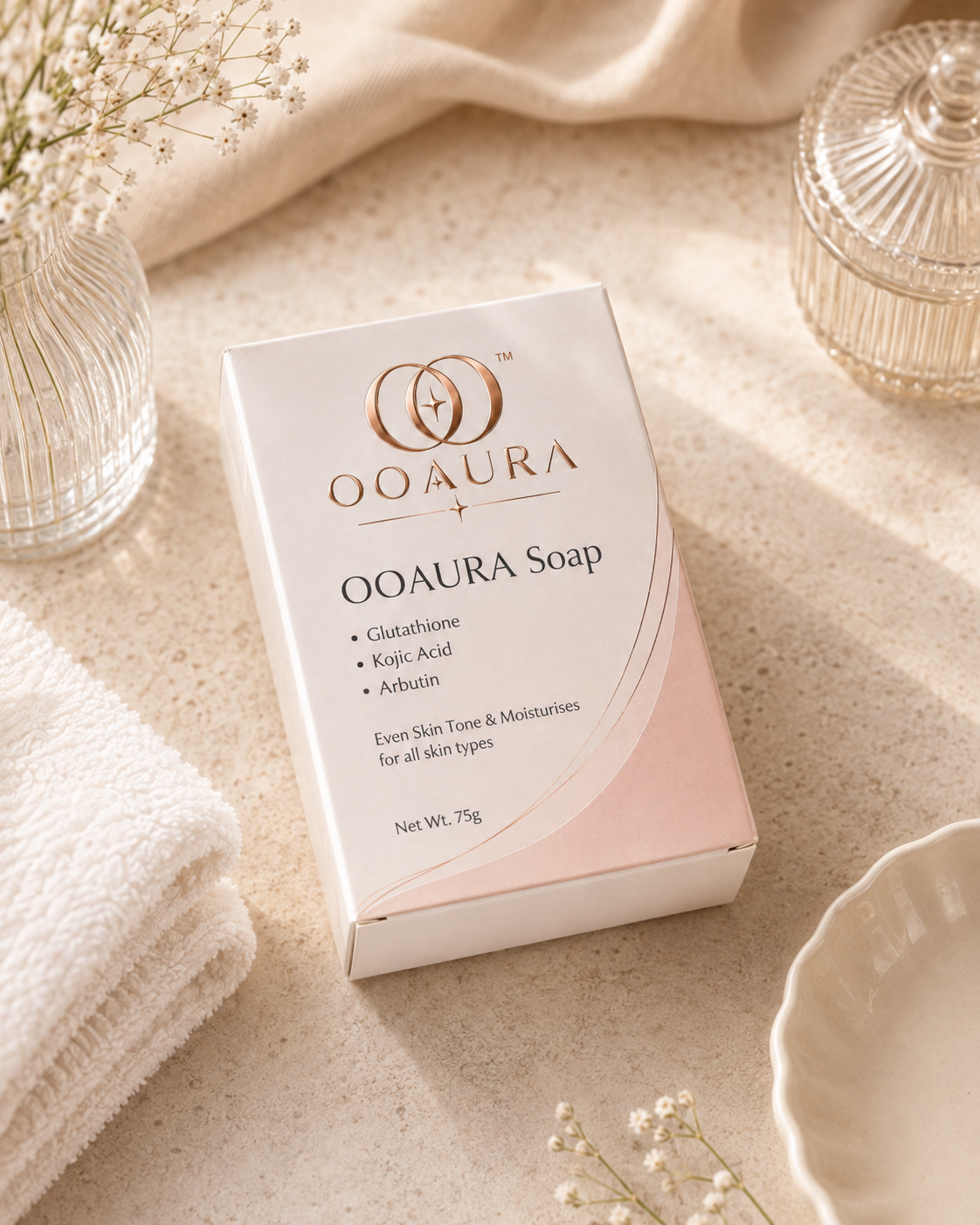 OOAURA Brightening Soap 75g | Glutathione, Kojic Acid & Arbutin