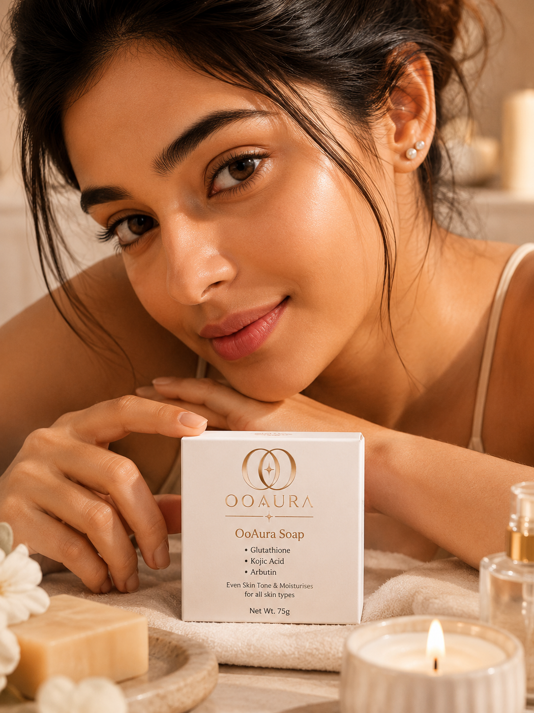 OOAURA Brightening Soap 75g | Glutathione, Kojic Acid & Arbutin