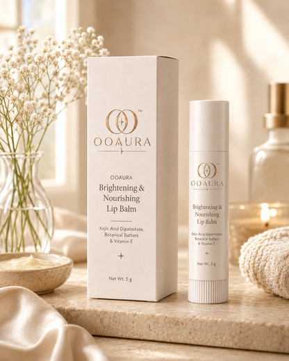 OOAURA Brightening & Nourishing Lip Balm | Kojic Acid Dipalmitate, Botanical Butters & Vitamin E
