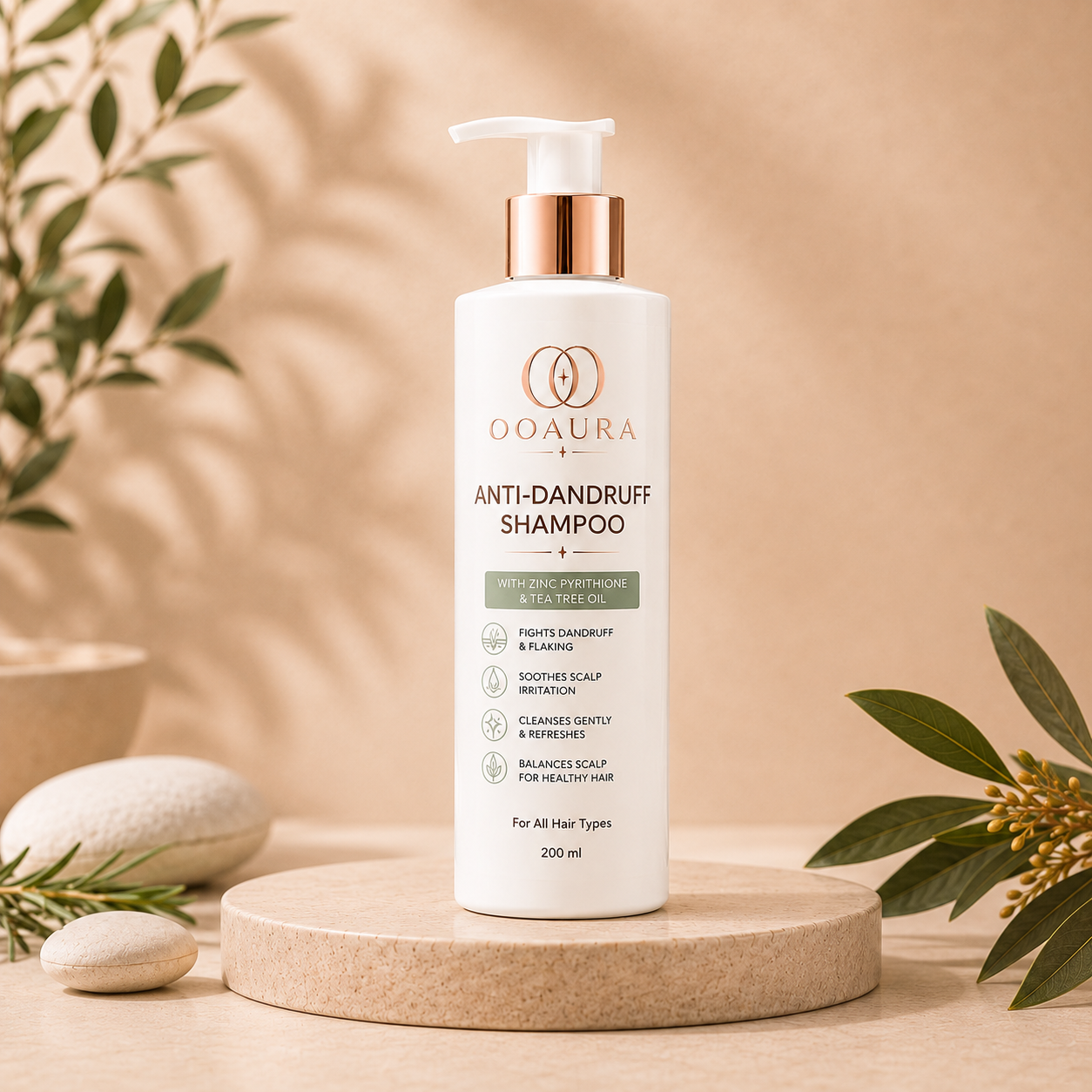 OOAURA Anti-Dandruff Shampoo 200ml | Piroctone Olamine, Climbazole & Salicylic Acid