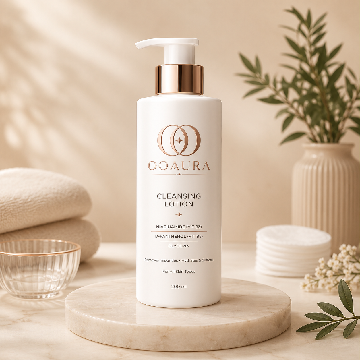 OOAURA Cleansing Lotion 200ml | Glycerin, Niacinamide & Panthenol Cleanser