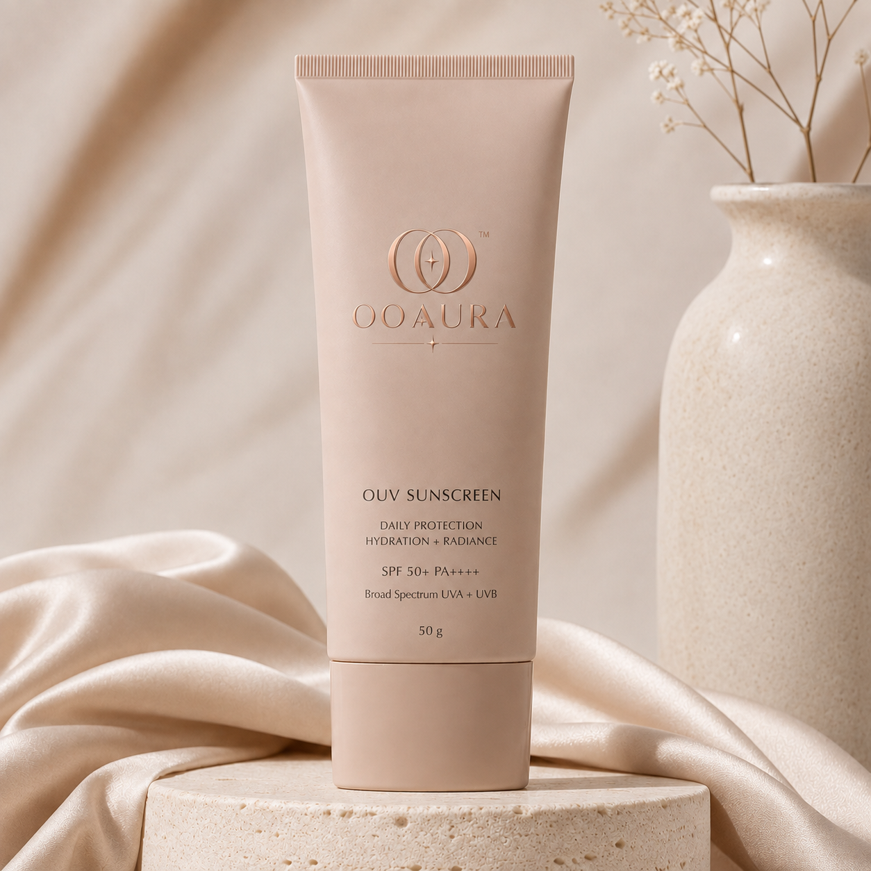 OOAURA OUV Sunscreen 50 g with Green Tea, Trehalose & Vitamin E