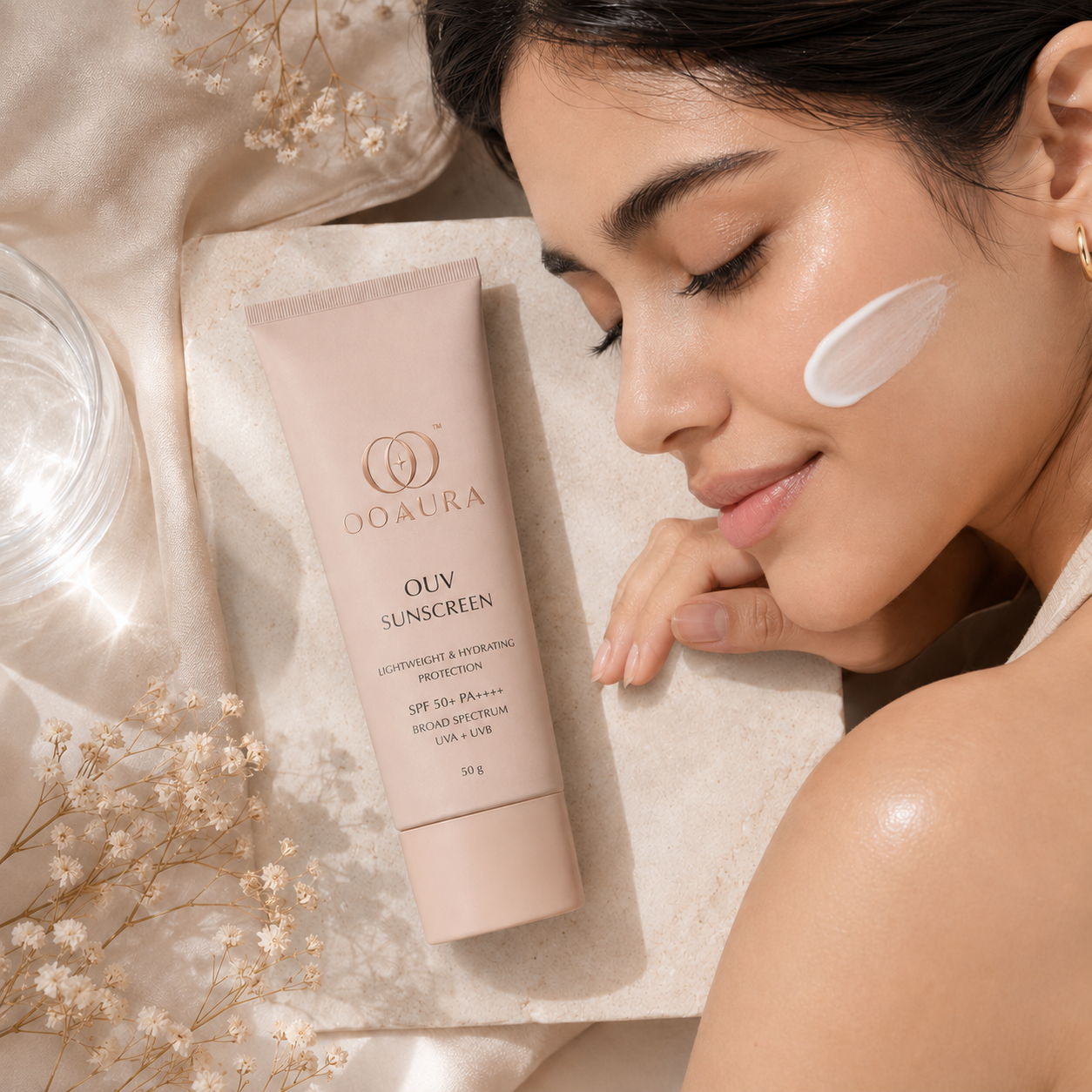 OOAURA OUV Sunscreen 50 g with Green Tea, Trehalose & Vitamin E
